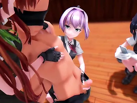 MMD / Kagerou Class Handjob and Kiss