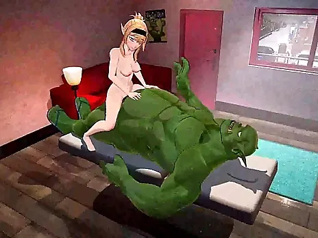 Elf fucked by an Orc