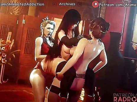 Tifa Gets it in Both H0les // 4K