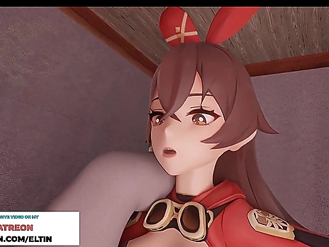 Futanari Amber Hard Fucking Lisa And Getting Creampie / Futa Genshin Hentai 4k 60fps