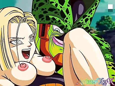 DBZ Cell Fucks android 18 deep Pussy drill till she is all his to absorbe