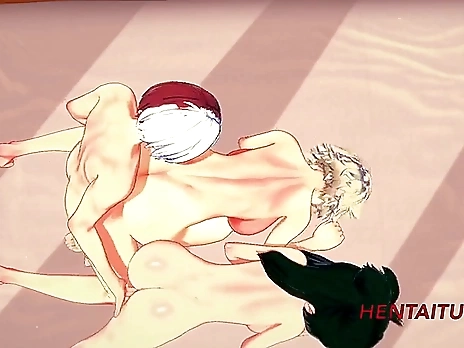 Boku No Hero Hentai 3D - Threesome, Inko Mitsuki & Todoroki 2/2