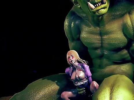 Big ork fucking beautiful princess - 3d hentai animation