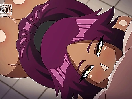 BLEACH- Ichigo Kurosaki got a messy blowjob fromYoruichi Shih?in
