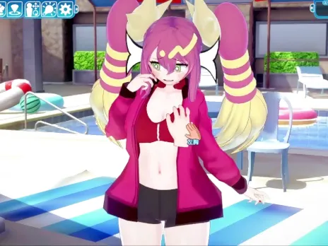 [Hentai Game Koikatsu! ]Have sex with Big tits YuGiOh! Live?Tw?n Ki-sikil.3DCG Erotic Anime Video.