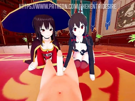 THREESOME WITH MEGUMIN AND YUNYUN ? KONOSUBA HENTAI