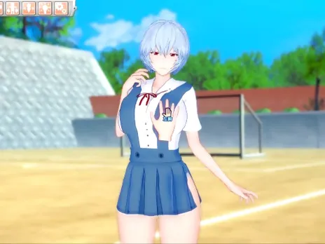 [Hentai Game Koikatsu! ]Have sex with Big tits Evangelion Ayanami Rei.3DCG Erotic Anime Video.