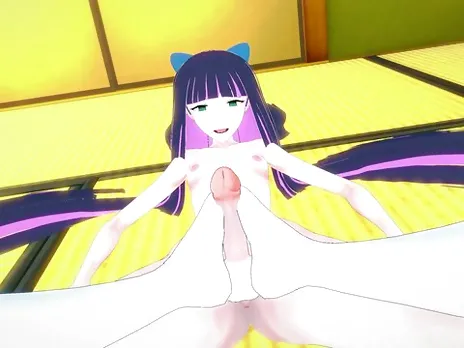 Giving Futanari Stocking Anarchy from Panty and Stocking A Footjob!