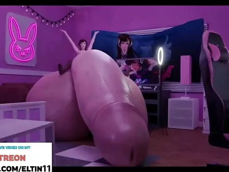 Futa Dva With Giant Dick Celebrate New Subscribers And Many Cum / Hottest Futanari Animation 4k