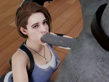 Jill Valentine Rough Anal & Deepthroat with Mr X - Resident Evil Hentai Cartoon