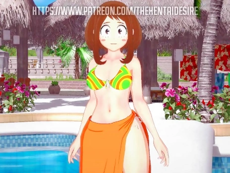 A DAY AT THE BEACH WITH OCHAKO URARAKA ? MY HERO ACADEMIA HENTAI