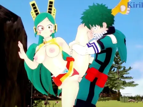 Tomoko Shiretoko (Ragdoll) and Izuku Midoriya have intense sex outdoors. - My Hero Academia Hentai
