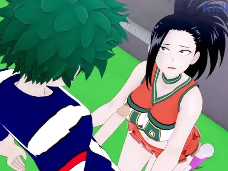 Momo Yaoyorozu and Izuku Midoriya have intense sex on the rooftop. - My Hero Academia Hentai