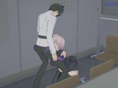 Mash Kyrielight and Ritsuka Fujimaru have deep sex in the office. - Fate/Grand Order Hentai