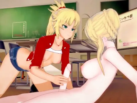 Futa Artoria Lancer fucks Mordred[Fate/Grand Order] (3D HENTAI)