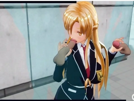 [CM3D2] Sword Art Online hentai - Asuna Yuuki gets roughly fucked in public.