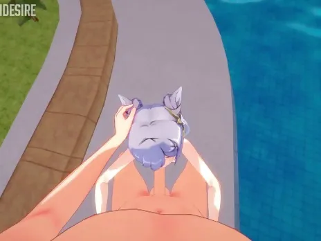 KEQING SUCKS YOUR DICK, DEEPTHROAT HENTAI GENSHIN IMPACT