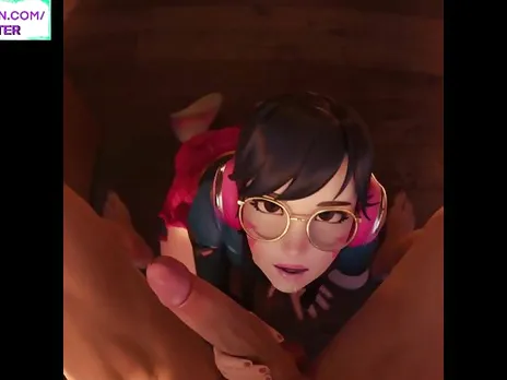 D.VA AMAZING OFFICE BLOWJOB POV / OVERWATCH HENTAI ANIMATION 60FPS