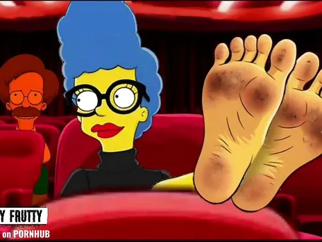 Married Housewife Mrs. Sinpsom Teases with Dirty Feet. Tarantino's Cartoon Parody