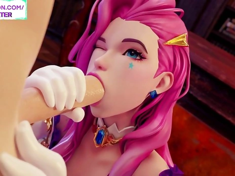 SERAPHINE BLOWJOB AND CUM IN MOUTH - LOL HENTAI ANIMATION