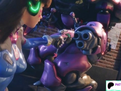 D.VA HARD FUCKED BY MECH SOMBRA GET LOST - OVERWATCH HENTAI ANIMATED