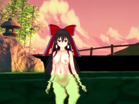(POV) Doing it with Reimu Hakurei in the POOL ?! Touhou Hentai