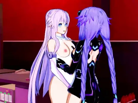 Hyperdimension Neptunia - Purple Heart X Purple Sister Yuri Hentai