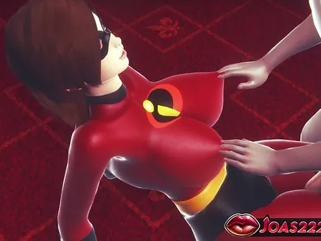 Helen Parr The Incredibles Gets an Orgasm from Breast Play and Cunnilingus, Fingering Her Wet Pussy
