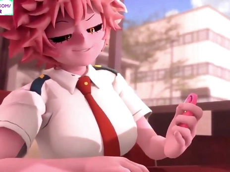 MINA PLAY WITH FUTANARI URARAKA IN CAFE CUM WITH TOY MY HERO ACADEMIA