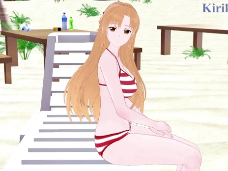 Asuna (Asuna Yuuki) and I have intense sex on the beach. - Sword Art Online Hentai