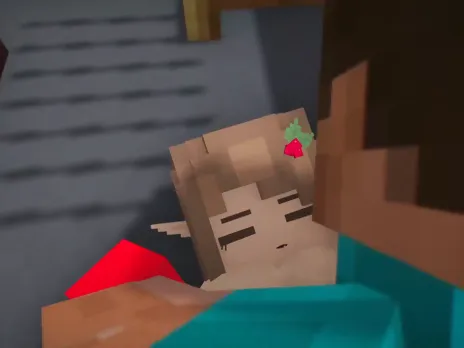 Hooker gets pressed into the ground by Steve - Minecraft