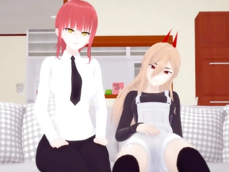 Chainsaw Man Hentai 3D Lesbian - Makima x Power