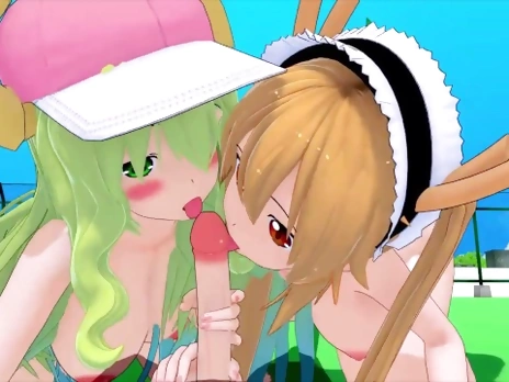 Kobayashi-san Chi no Maid Dragon Tohru AND Quetzalcoatl 3D HENTAI