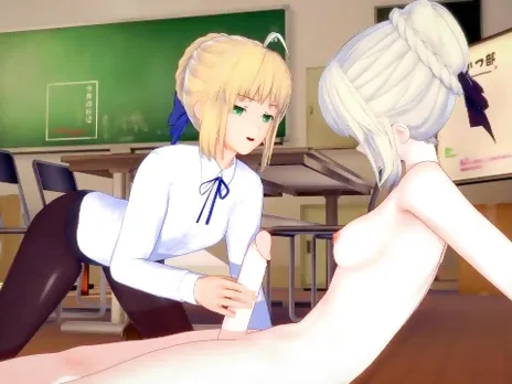 Futa Artoria(Alter) fucks Artoria[Fate/Stay Night] (3D HENTAI)