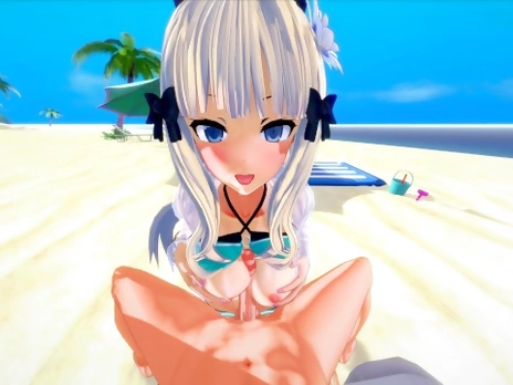 [POV] SEX ON THE BEACH WITH SAREN SASAKI - 4K PRINCESS CONNECT PORN