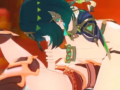 Nefer Sucks and Fucks you - Genshin Impact Hentai