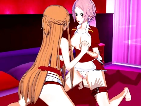 Sword Art Online - Asuna X Lisbeth Threesome Hentai