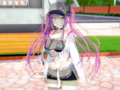 [Hentai Game Koikatsu! ]Have sex with Big tits Vtuber Tokoyami Towa.3DCG Erotic Anime Video.