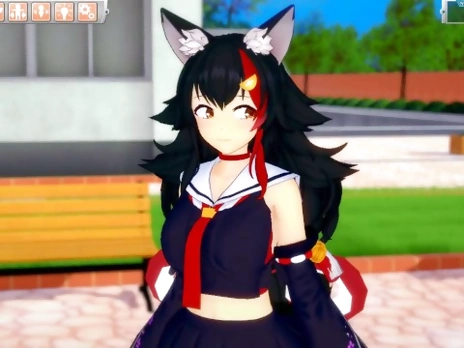 [Hentai Game Koikatsu! ]Have sex with Big tits Vtuber Ookami Mio.3DCG Erotic Anime Video.