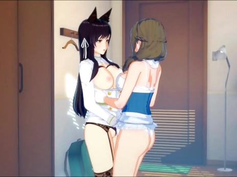 Tsuujou Kougeki/Azur Lane Mamako Oosuki and Atago Lesbian Hentai