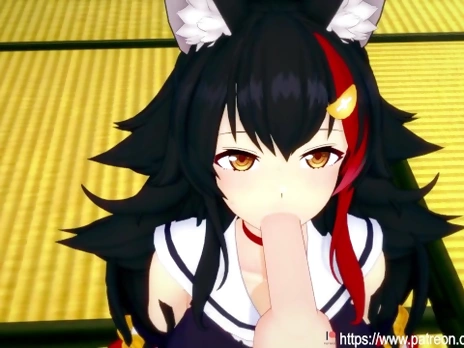 Hololive - Ookami Mio Sucks and Fucks
