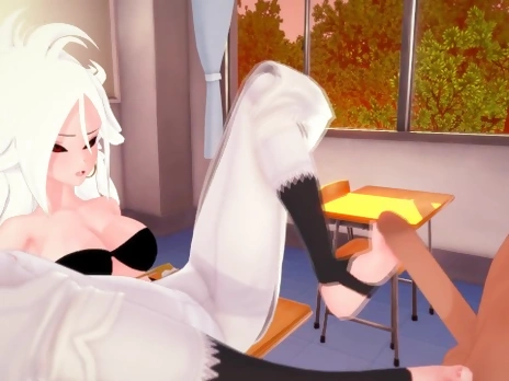 3D Hentai - Android 21 Majin footjob - Dragon Ball