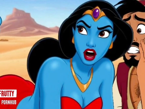Aladdin and Princess Jasmine make Shameful Wishes to the Genie. Cartoon. Animated Porn Parody.