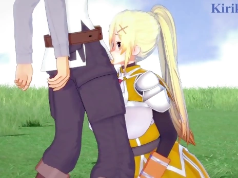 Darkness and Kazuma Sat? have intense sex in a meadow. - KonoSuba Hentai