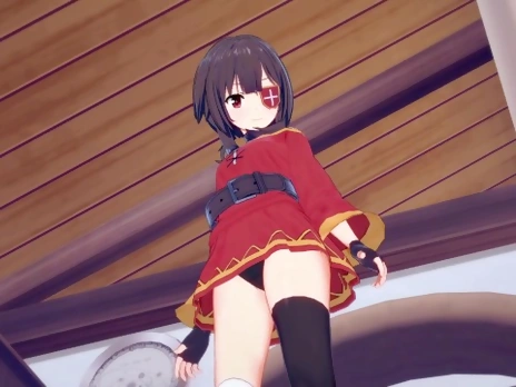 KonoSuba Hentai - Megumin Handjob with cumshot in her face