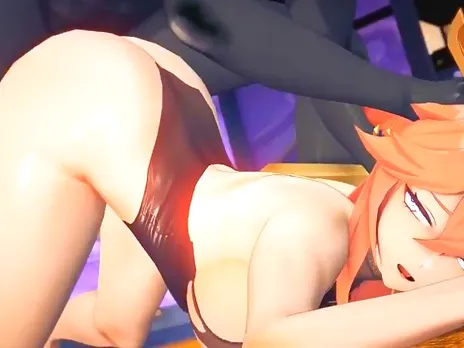 Yae Miko has Long Hot night with Hillichurl BBC - Genshin Impact