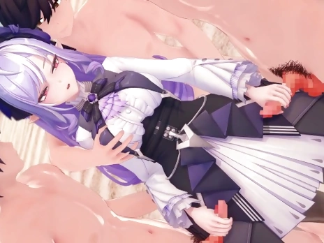 ?Zenless Zone Zero Vivian?outdoor gangbang on the beach. 3D Hentai Animation.
