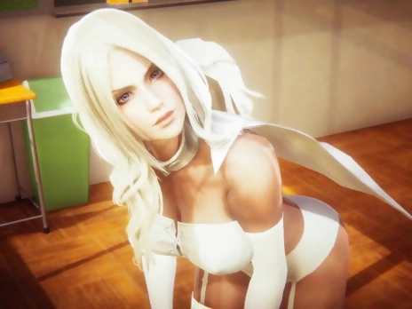 Marvel - Emma Frost masturbation - 3D Porn