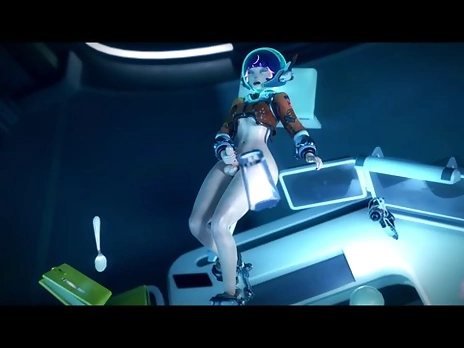 Juno masturbate and cum with zero Gravity (Overwatch Futanari animation)