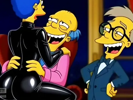 Black Latex: Married Housewife Marge Sinpsom Fucks Not Only Her Husband. Cartoon Parody